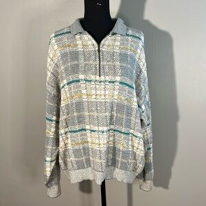 CONTE di MILANO Vintage Multicolor Quarter Zip Sweater